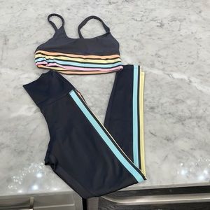 Beach Riot Multicolor Stripe Activewear Set